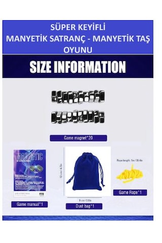 Süper Keyifli Manyetik Satranç-20 Taşlı Manyetik Güçlü Taş Oyunu
