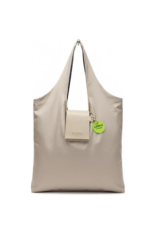 Kapsül Çanta Omuz Çantası Alışveriş Çantası Shopping Bag İnce Paraşüt Kumaş Krem