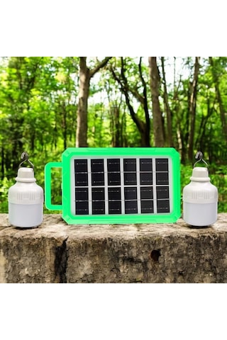 Panther Solar Güneş Enerjili Şarjlı Kamp Seti 2 Ampullü