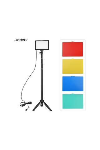 Andoer Fotoğrafçılık Aydınlatma Usb Led Video Işık Kiti Siyah Siyah