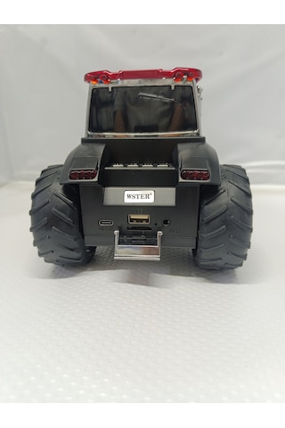 Traktör Şeklinde Bluetooth Hoparlör Şarjlı Kablosuz Speaker Fm Sd Kart Usb - Kırmızı- Tek Ebat