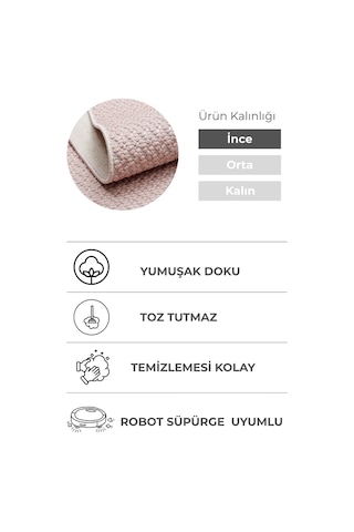 Valar Renkli Salon Halısı Özel Ölçü Seçeneği, Toz Tutmaz, Kolay Temizlik, Robot Süpürgeye Uyumlu Pudra