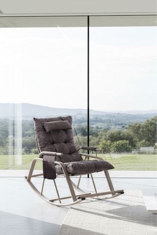 Metatek Sallanan Sandalye, Minderli Baba Koltuğu, Metal Tv Koltuğu, Dinlenme Koltuğu, Emzirme Koltuğu Antrasit