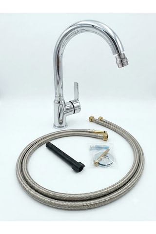 Yıldız Armatür Hitit Evye Mix Mutfak Bataryası Krom 40mm Kartuşlu Gümüş