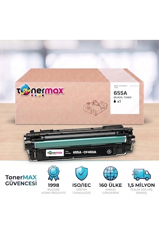 Hp 655a Cf450a Siyah Uyumlu Toner - Çipli / Color Laserjet Enterprise M652 / M653 / Mfp M681 / M682