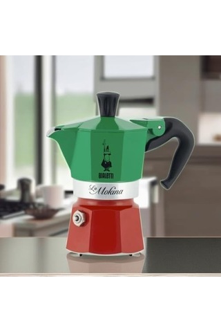 - Moka Express Italia: 1 Cup Ocak Üstü Espresso Pişirici - 40ml - Karma Renk - Alüminyum Gövde - Patentli Güvenlik Valfi - Tüm Ocak Türleri İçin Uygundur İndüksiyon Hariç