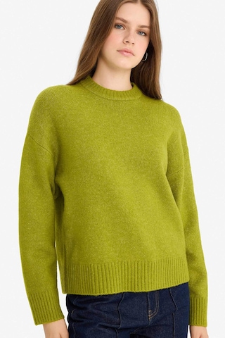Defacto Oversize Geniş Kalıp Bisiklet Yaka Kazak R6044az25wngn311 Yeşil-gn311
