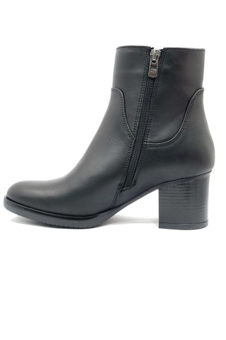 Greyder 32031 5k Siyah Hakiki Deri Kalın Topuklu 6cm Kadın Ankle Bot Siyah