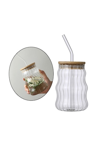 Suntek Milkshake Beer Için Cam Kavanoz Drinkware Temizle A A