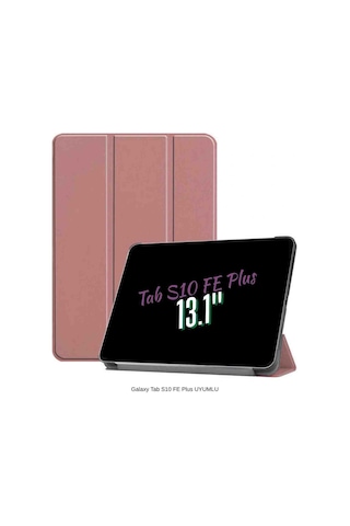 Galaxy Tab S10 Fe Plus Uyumlu 13.1" Katlanabilen Standlı Smart Cover Akıllı Tablet Kılıfı Kapaklı Kılıf Lila