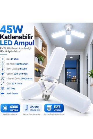 Global K2 Kes471 45w Pervane Led Ampul E27 Beyaz