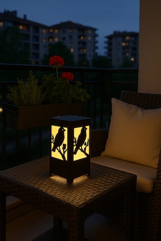 Kuş Figürlü Kablolu Metal Gece Lambası Doğa Temalı Dekoratif Led Masa Lambası Kuş