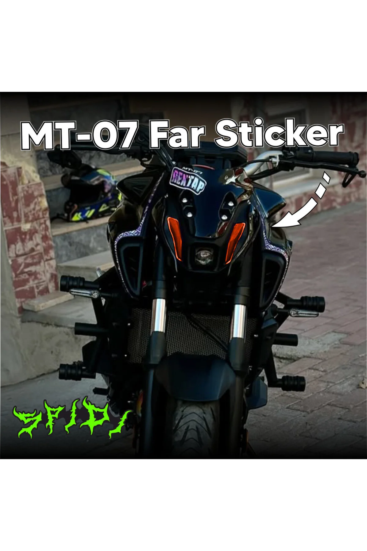 Mt-07 Turuncu Far Sticker
