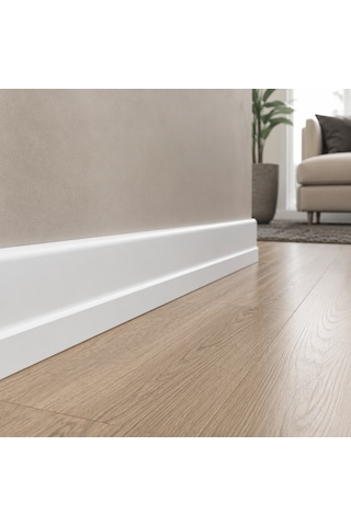 Laminant Parke S Model Süpürgelik 8cm Lake Beyaz S501