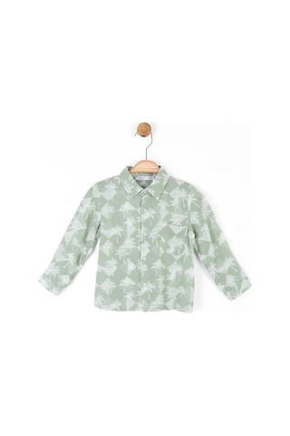 Nk Kids Erkek Bebek Palmiye Baskılı Gömlek-13964 Mint