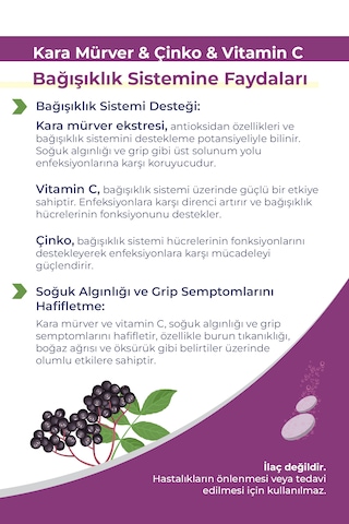 Orfarma Kara Mürver Eki 24 Efervesan Tablet