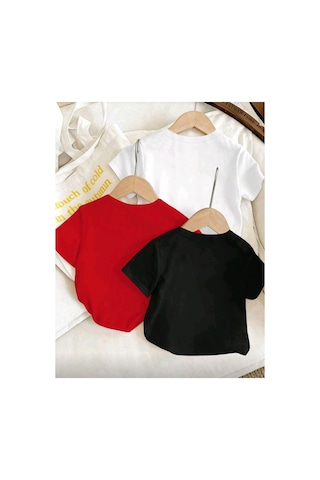 Stil X Yeniz Sezon 3' Lü Takım Kız Çocuk Tshirt, Çok Renkli, %100 Pamuk Çok Renkli-3