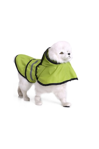 Pet Yansıtıcı Yağmurluk Büyük Köpek Panço, Boyut: M Floresan Yeşil