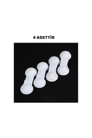 Agubugu Baby Beyaz Dolap Kilidi - 4 Adet Beyaz