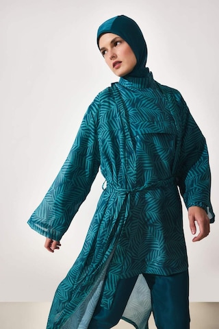 Defacto Regular Fıt Baskılı 3lü Burkini Mayo G8874ax26smgn756 Yeşil-gn756
