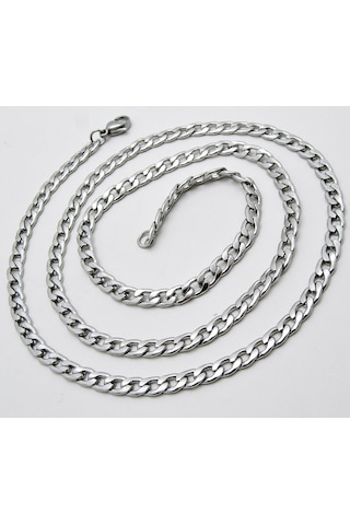 Gurmet Erkek Çelik Zincir Kolye Ince 4 Mm 56 Cm Eck06