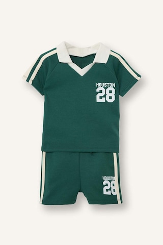 Defacto Relaxed Fit Baskılı 2li Takım Erkek Bebek H1978a526smgn259 Yeşil-gn259