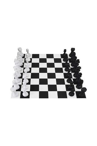 Bahçe Satrancı Taşları Küçük Şah Boyu: 45 Cm Beyaz