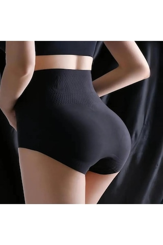 Kadın V-control Yüksek Bel Toparlayıcı Dikişsiz Ten Rengi Iyonizer Korse Külot Siyah