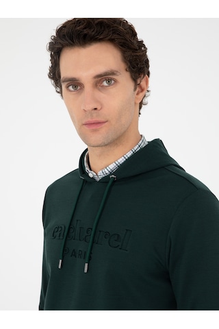 Zümrüt Regular Fit Kapüşonlu Sweatshirt Yeşil