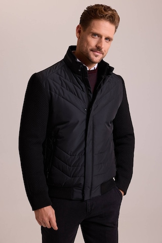 Ysf Erkek Siyah Slim Fit Kolu Trikolu Mont