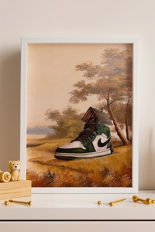 Sneaker Ayakkabı Çerçeveli Tablo Ev Ofis Ve Ayakkabı Mağazası Dekoru Modifiye Sanat