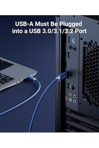 5 M Usb-c Vr Kablo Quest2/quest Pro/pico 4 Uyumlu Yüksek Hızlı Bağlantı Kablosu Mavi