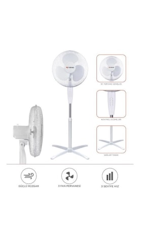 Torima SF-04 16'' Ayaklı Portatif 55 W 3 Kademe 3 Pervaneli Vantilatör