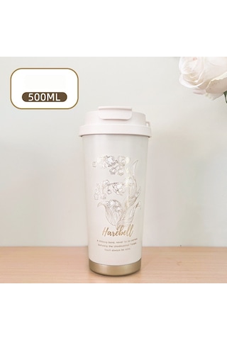 Tuomeng Yeni Yüksek Görünümlü 316 Astarlı Termos Bardak Pipetli Bardak 530ml Beyaz