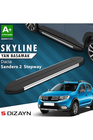 S-dizayn Dacia Sandero 2 Stepway Skyline Krom Yan Basamak 173 Cm 2013-2020 A+ Kalite