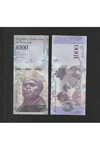 Escoines Koleksiyon 3996368f812f26b728 2017 Venezuela 1000bolivar Çil Eski Yabancı Kağıt Para