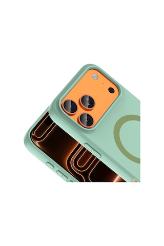 Apple iPhone Uyumlu 17 Pro Max Kılıf M-safe Şarj Özellikli Zore Aris Silikon Kapak - Turkuaz