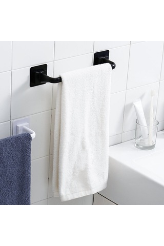 Honmex Küçük Siyah 2630 Deliksiz Duvar Kurulu Mutfak Banyo Havlu Mendil Tencere Kapak Depolama Rafı Diğer