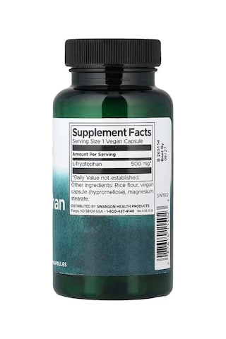 Swanson L-tryptophan Sleep Support 500 Mg 60 Capsules Aromasız