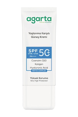 Agarta Yaşlanma Karşıtı Collagen Destekli 50 ML Spf+50 Yüz Güneş Kremi