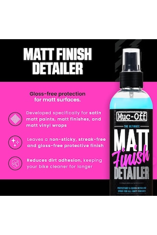 Muc Off Mat Finish Detailer 250 Ml Bisiklet Temizleyici Premium Koruyucu Ve Bakım Spreyi, Mat Ve İpeksi Mat Boyalar