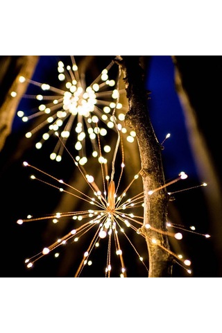 Xindoker 180 Led Işıkli Atış Ateşi Dekorasyonu, Uzaktan Kumanda Ve Pil Kutusu İle, Güneş Altı Ve İç Mekan Kullanıma Uygun, Güneşli Beyaz Işık Diğer