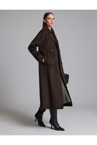Pierre Cardin Kahverengi Yün Karışımlı Kaşe Kaban 50329239-vr029