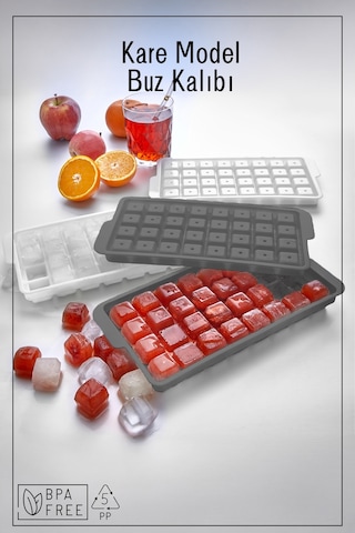 Ny Home 32'li Kare Model Buz Kalıbı Antrasit Antrasit