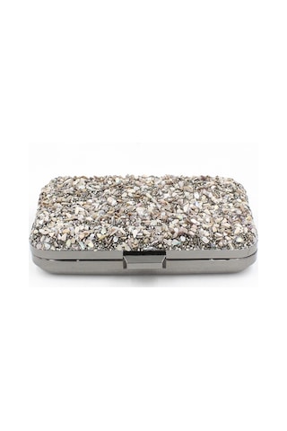 Chantaky 032 1700 Platin Taşlı Abiye Çanta Gece Çantası Clutch Platin