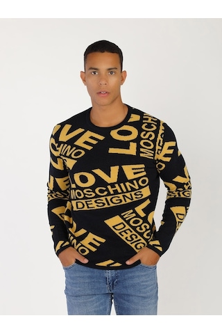 Moschino Moschıno Erkek Kazak / M.Lov.2019.6494 Siyah-Sarı Siyah
