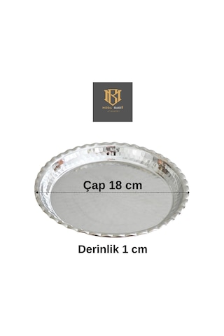 Modabakir Bakır Servis Tabak, Künefe Tepsi 18 Cm Model:4653987p Gri