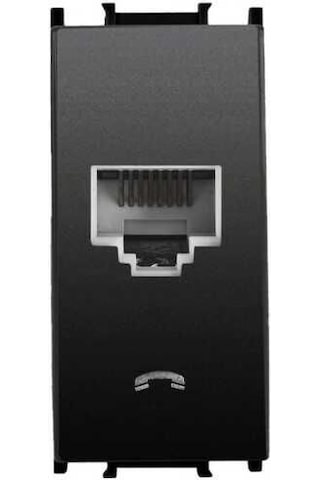 Panasonic Modüler Siyah Nümeris Telefon Prizi Cat-3 Altlık+kapak 1m - Wvtt14024bl-tr
