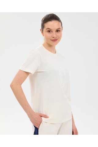 Skechers W Regular Fit Graphic T-shirt Kadın Beyaz Tshirt S2610057-3855