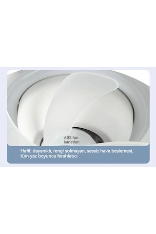 360 E27 Uzaktan Kumandalı Üç Renkli Tavan Vantilatörü Açık Beyaz 3 Renk Kumandalı